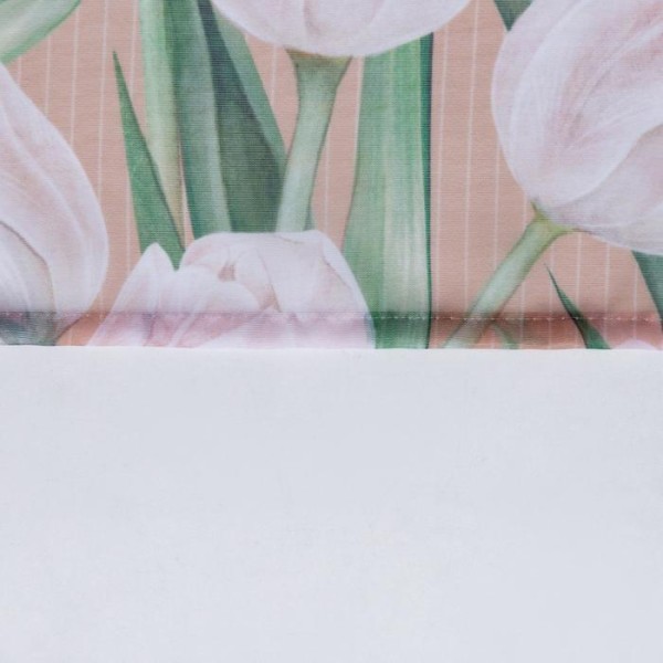 Тюль с подхватом и ламбрекеном Этель "Белые тюльпаны" 250х200см, 100% п/э