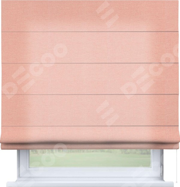 Римская штора «Кортин» для проема, ткань лён розовый