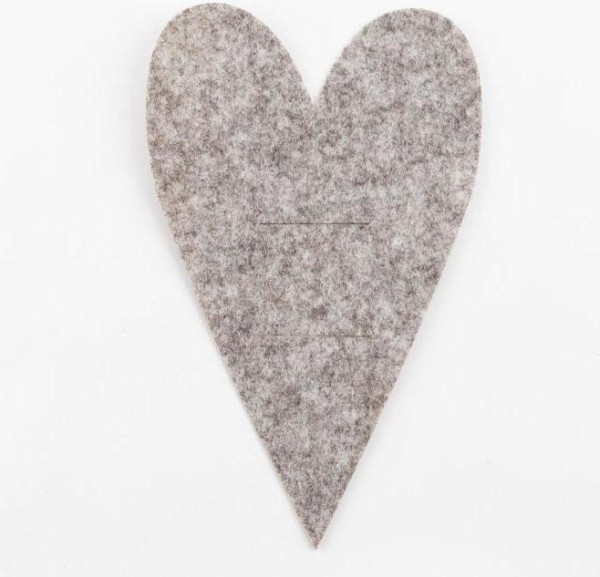 Конверт для столовых приборов "Сердце" серый, 13,8 х 22 см, 100% п/э, фетр