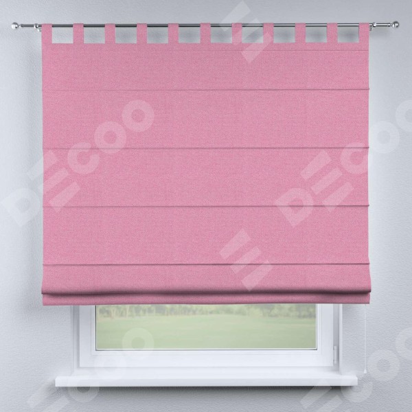 Римская штора на петлях «Кортин», ткань лён димаут, розовый