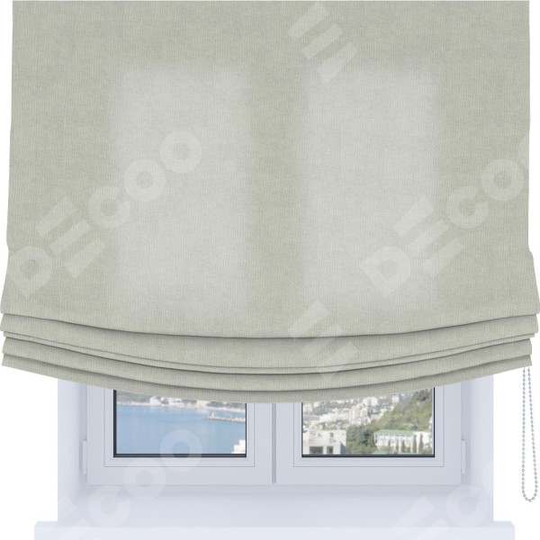 Римская штора «Кортин», канвас светло-серый, Soft с мягкими складками
