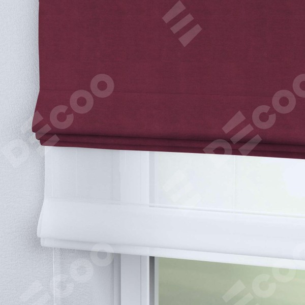 Римская штора «Кортин» день-ночь, ткань вельвет бордовый