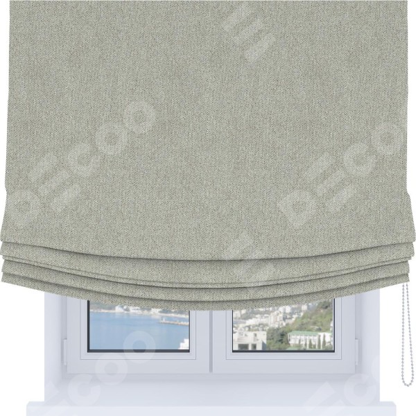 Римская штора Soft с мягкими складками, ткань твид блэкаут коричнево-серый