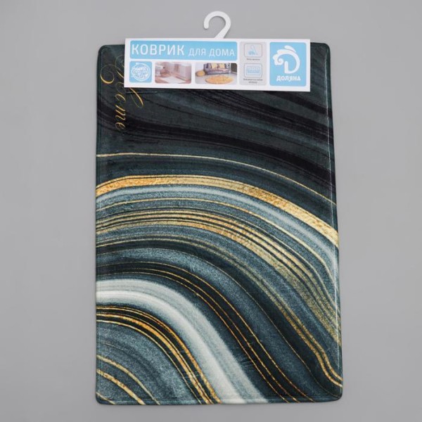 Коврик Доляна «Камень», 40×60 см, цвет малахитовый