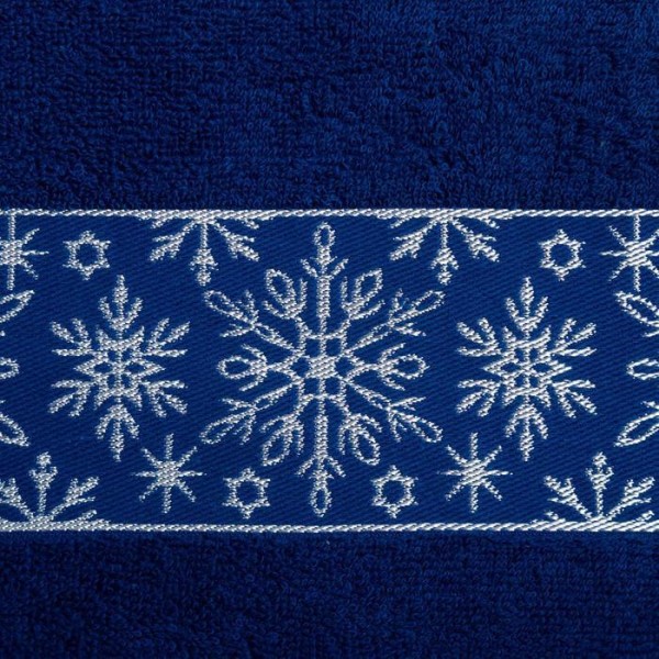 Новогоднее полотенце махровое "Снежинки ажурные" 30х60 см, 100% хлопок, 360гр/м2