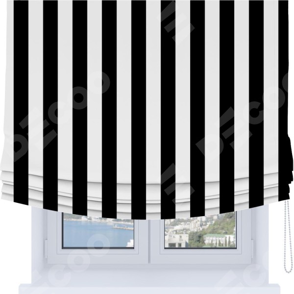 Римская штора Soft с мягкими складками, «Черное и белое»