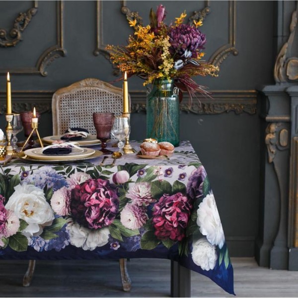 Набор столовый "Этель" Цветочный этюд, скатерть 220х150 см, салф. 40*40 см-12 шт, 100% хл