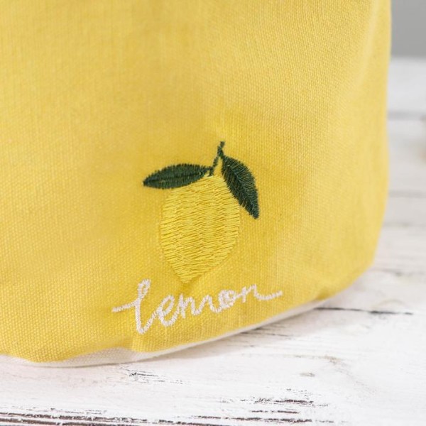 Корзина для хранения с ручками Доляна «Лимон», 20×20×15 см, цвет жёлтый