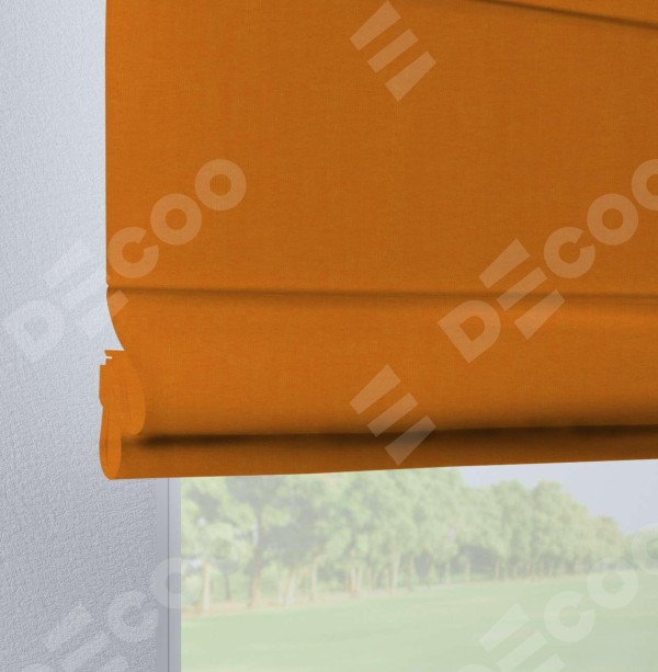 Римская штора «Кортин», канвас оранжевый, на петлях