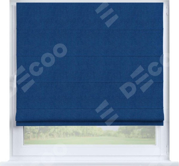 Римская штора «Кортин» на створку, ткань вельвет синий