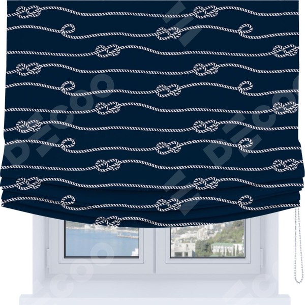Римская штора Soft с мягкими складками, «Морской узел»