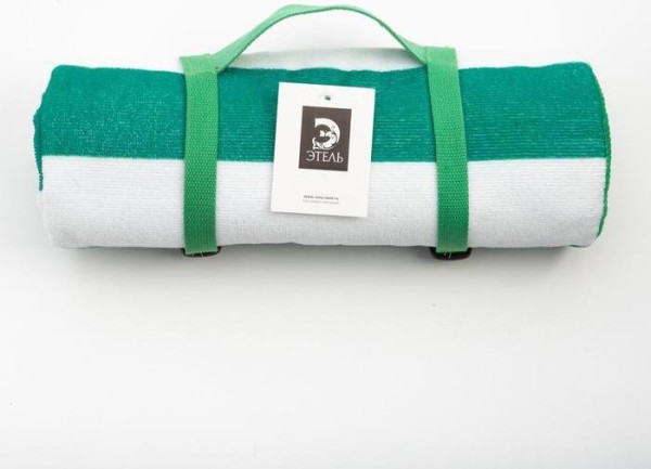 Полотенце пляжное с ручками Этель «Полосы зеленые», 70*140 см,250гр/м2,100%п/э