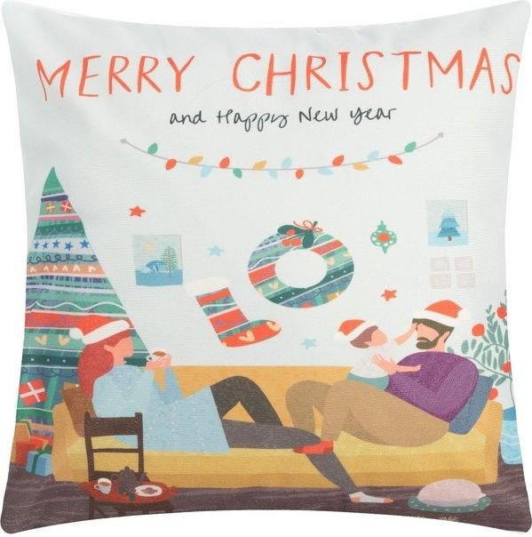Наволочка на подушку Этель "Merry Christmas" 40 х 40 см, 100% п/э