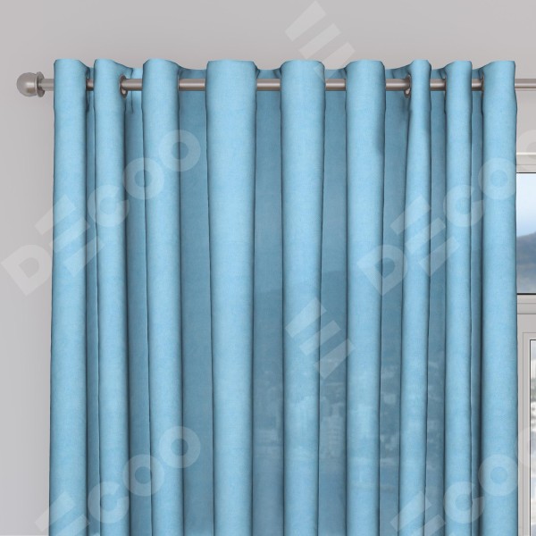 Комплект штор 2 шт, вельвет, цвет голубой, размер от 45 см