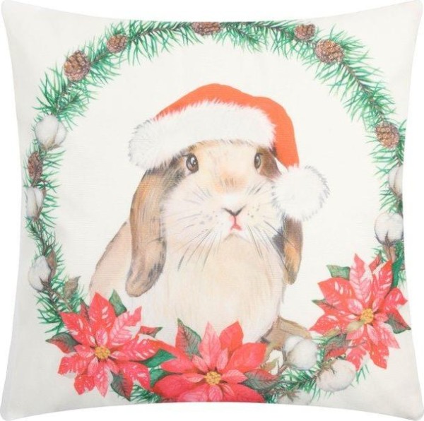 Наволочка на подушку Этель "Рождественский кролик" 40 х 40 см, 100% п/э