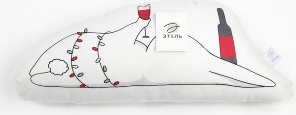 Подушка декоративная "Новогоднее настроение", 60*26 см, 100% п/э, велюр