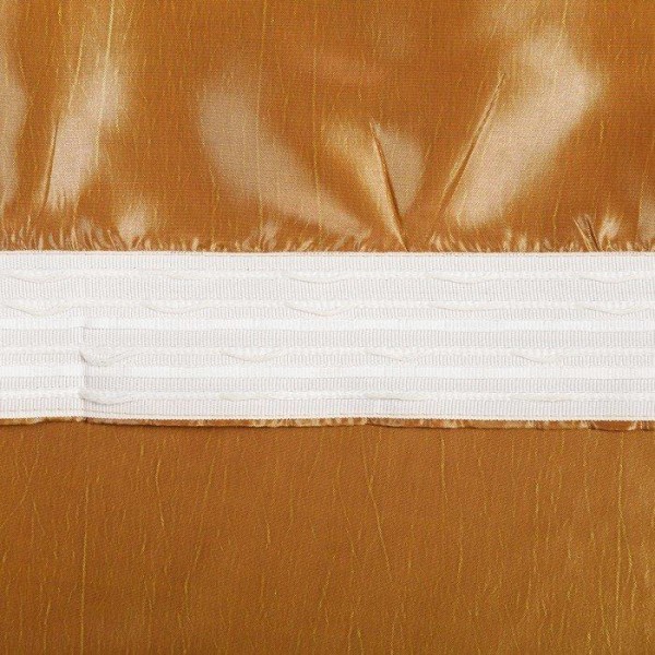 Штора портьерная 143х260 см, тафта, цвет золотой, на шторной ленте, 100% полиэстер