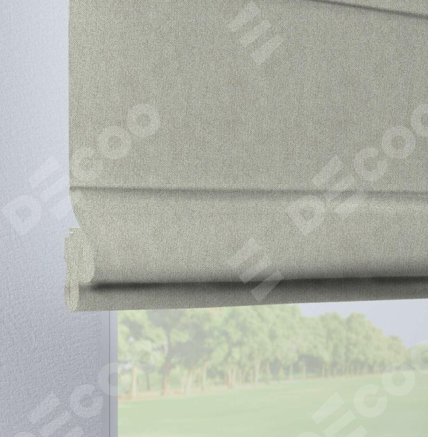 Римская штора на петлях «Кортин», ткань твид блэкаут, коричнево-серый
