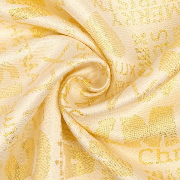 Скатерть Этель «Новый год: Merry xmas» цвет золотой, 142*283 +/-3 см, 115 ±10 гр, 100% п/э