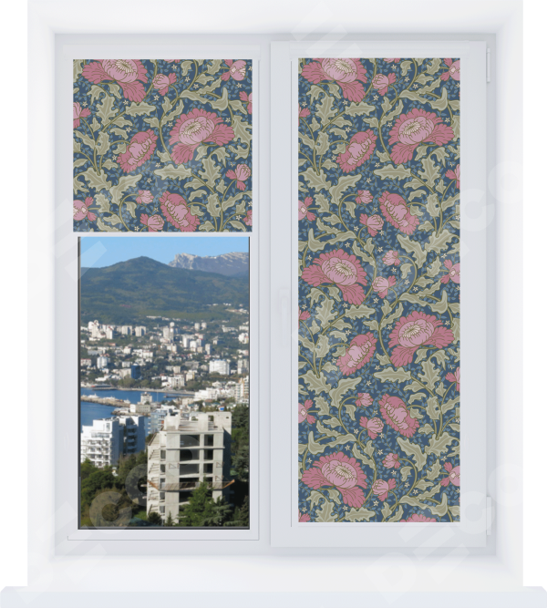 Рулонная штора Уни 2 с принтом Розовые цветы