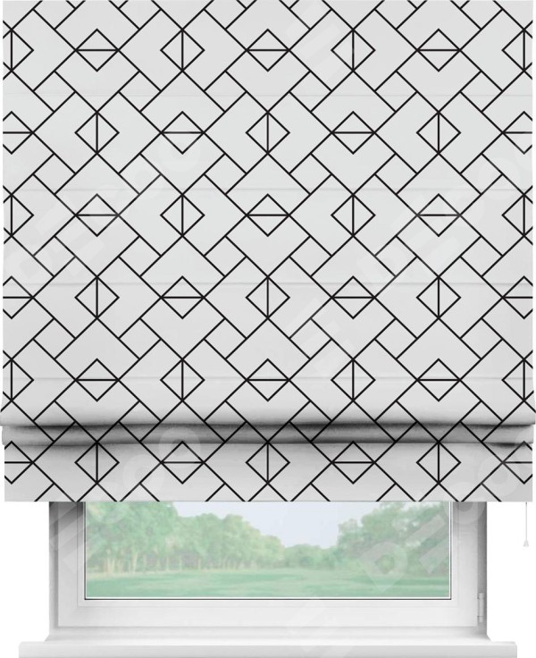 Римская штора «Кортин» для проема «Геометрический орнамент»