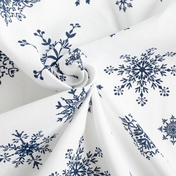 Скатерть Доляна «Новый год: Синие снежинки» 110х149 см, 100% хлопок, 164 г/м2