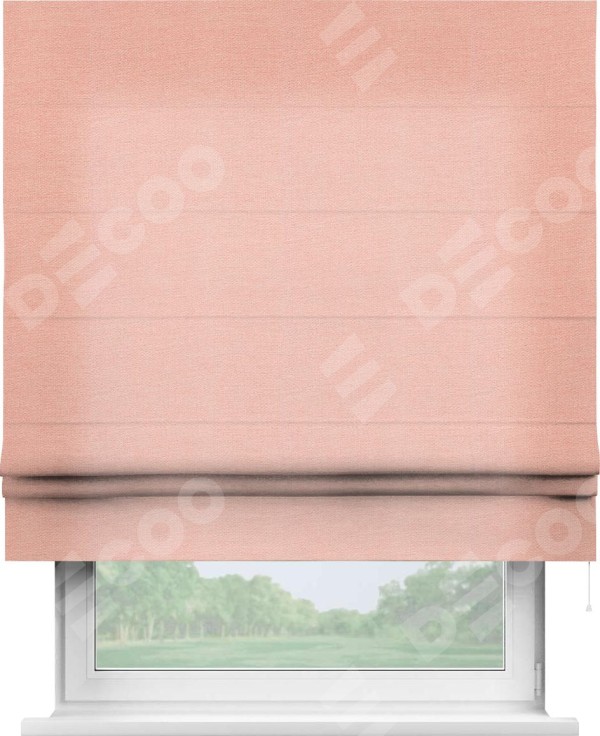 Римская штора «Кортин» для проема, ткань лён розовый