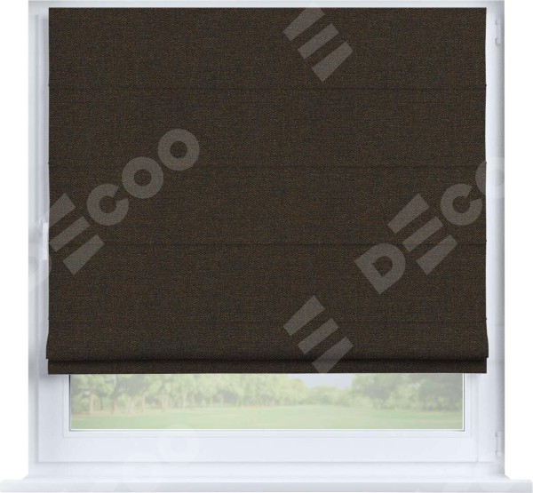 Римская штора «Кортин» на створку, ткань лён тёмно-коричневый