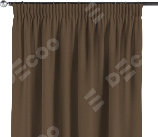 Комплект штор блэкаут однотонный коричневый, на тесьме «Карандаш»