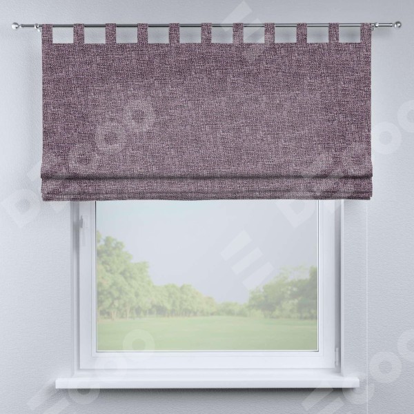 Римская штора на петлях «Кортин», ткань лён кашемир фиолетовый