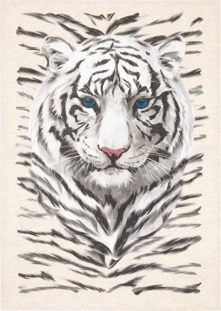 Полотенце Снежный тигр 45х60 см, лен 50%, хлопок 50%, 160г/м2