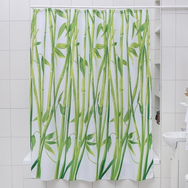 Штора для ванной комнаты Доляна «Бамбук», 180×180 см, EVA