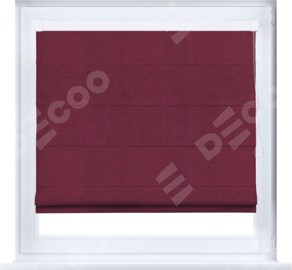 Римская штора «Кортин» кассетная, ткань вельвет бордовый