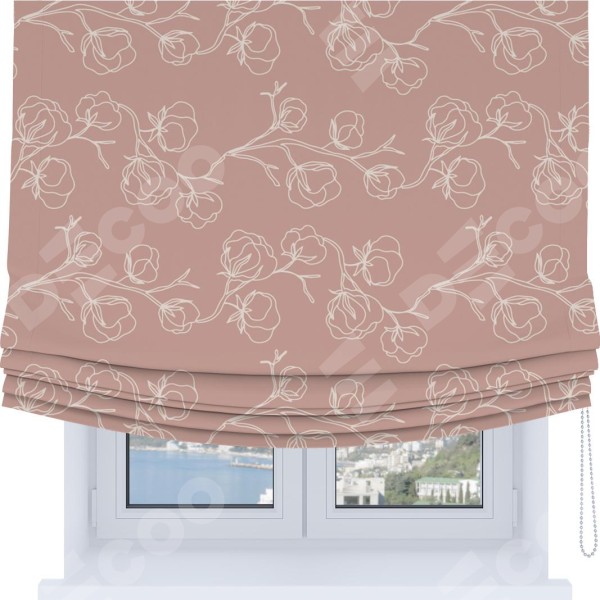 Римская штора Soft с мягкими складками, «Нежные цветы»