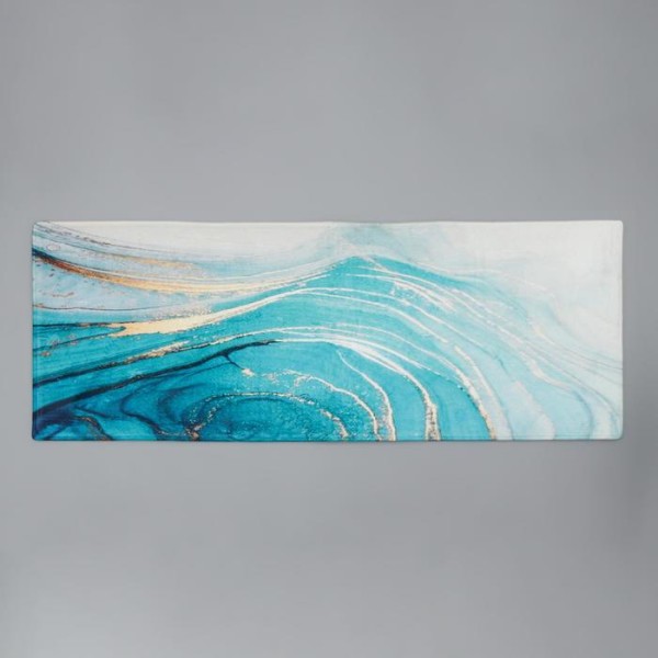 Коврик Доляна «Камень», 45×120 см, цвет бирюзовый
