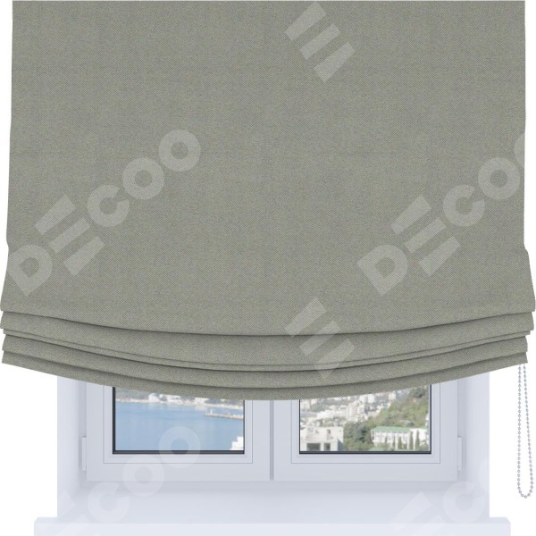 Римская штора Soft с мягкими складками, ткань блэкаут однотонный серый