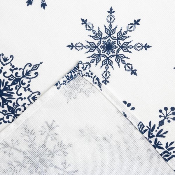 Скатерть Доляна «Новый год: Синие снежинки» 220х149 см, 100% хлопок, 164 г/м2