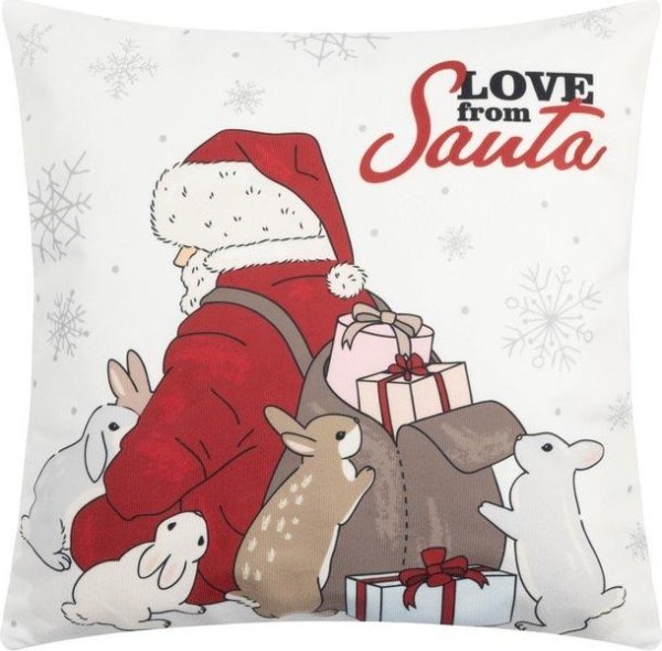 Наволочка Этель "Love from Santa", 40*40 см, 100 п/э, велюр