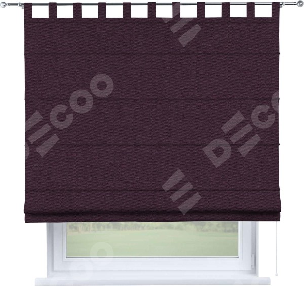 Римская штора «Кортин», лён димаут фиолетовый, на петлях