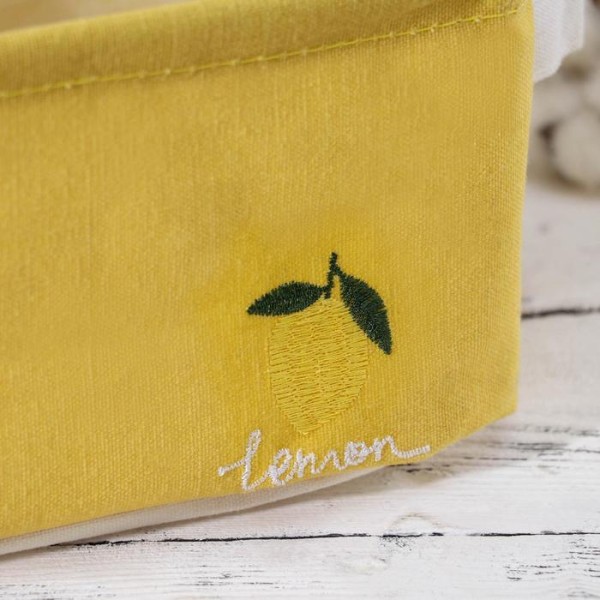 Корзинка для хранения с ручками «Лимон», 23×16×12 см, цвет жёлтый