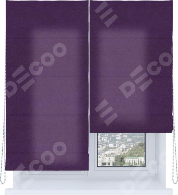 Римская штора «Кортин», система «Комфорт», вельвет тёмно-фиолетовый