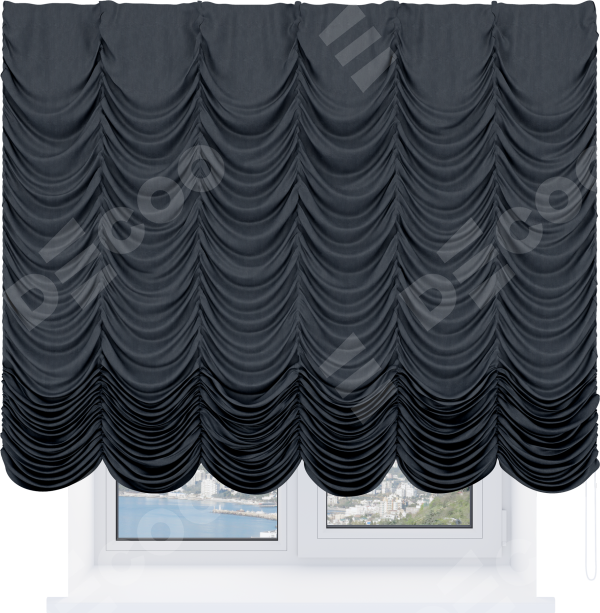 Французская штора «Кортин», вельвет цвет тёмно-серый