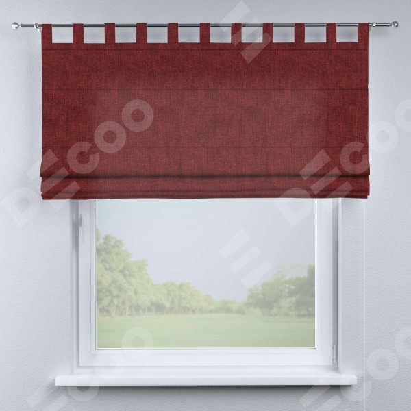 Римская штора на петлях «Кортин», ткань лён кашемир бордовый