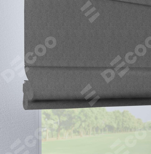 Римская штора на петлях «Кортин», ткань софт однотонный серый