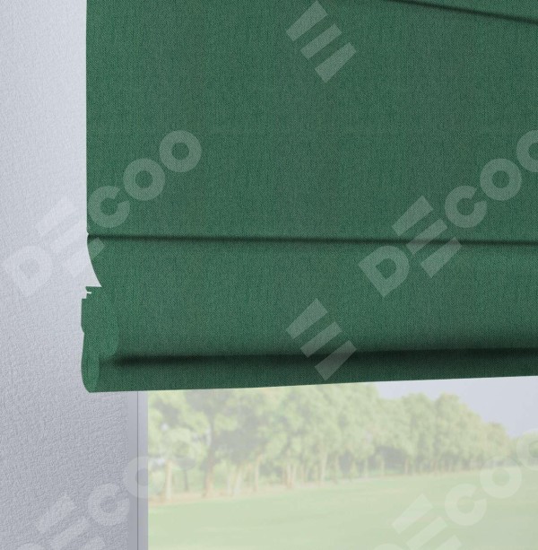 Римская штора на петлях «Кортин», ткань твид блэкаут, зелёный