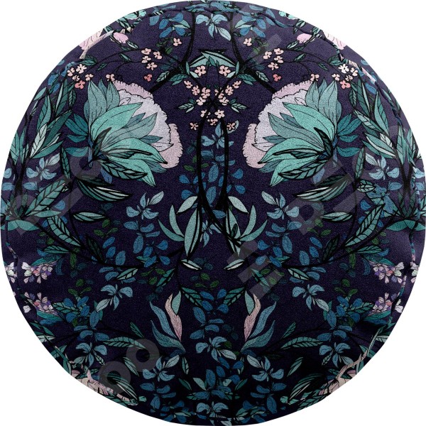 Подушка круглая Cortin «Цветочный индиго»