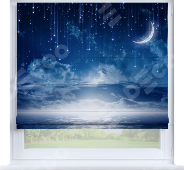 Римская штора «Кортин» на створку «Ночное небо»
