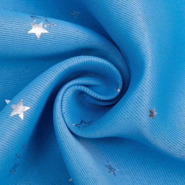 Портьера Этель «Звезды» без держателя, цвет голубой, 145х260 см, блэкаут, 100% полиэстер