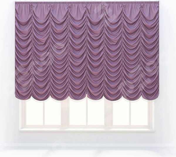Французская штора «Кортин», ткань вельвет лиловый