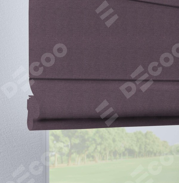 Римская штора на петлях «Кортин», ткань лён димаут, светло-фиолетовый